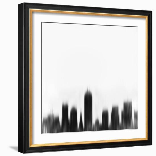 Indianapolis City Skyline - Black-NaxArt-Framed Art Print