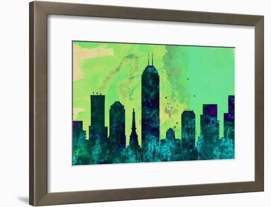 Indianapolis City Skyline-NaxArt-Framed Art Print