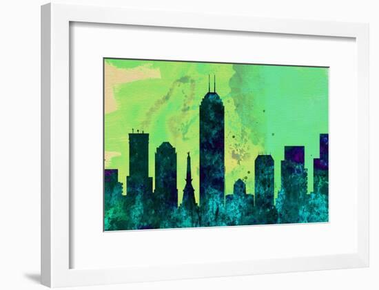 Indianapolis City Skyline-NaxArt-Framed Art Print