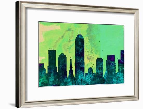 Indianapolis City Skyline-NaxArt-Framed Art Print