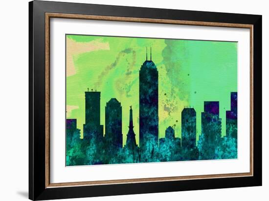 Indianapolis City Skyline-NaxArt-Framed Art Print