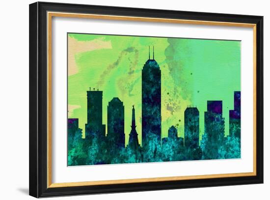 Indianapolis City Skyline-NaxArt-Framed Art Print