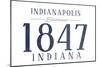 Indianapolis, Indiana - Established Date (Blue)-Lantern Press-Mounted Art Print