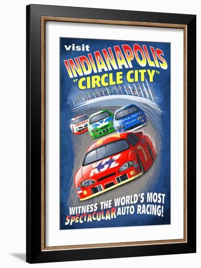 Indianapolis, Indiana - Indianapolis "Circle City"-Lantern Press-Framed Art Print