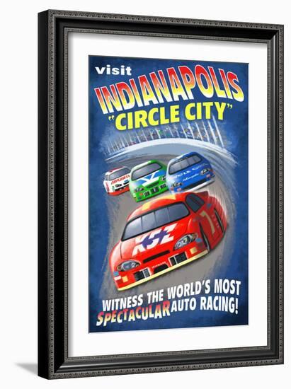 Indianapolis, Indiana - Indianapolis "Circle City"-Lantern Press-Framed Art Print