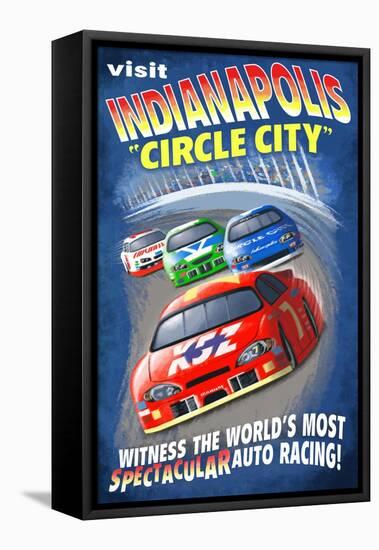 Indianapolis, Indiana - Indianapolis "Circle City"-Lantern Press-Framed Stretched Canvas