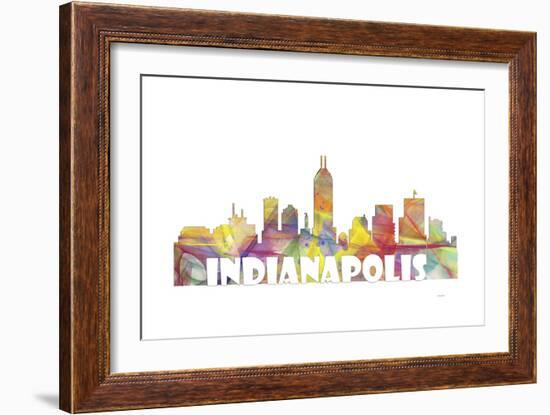 Indianapolis Indiana Skyline Mclr 2-Marlene Watson-Framed Giclee Print