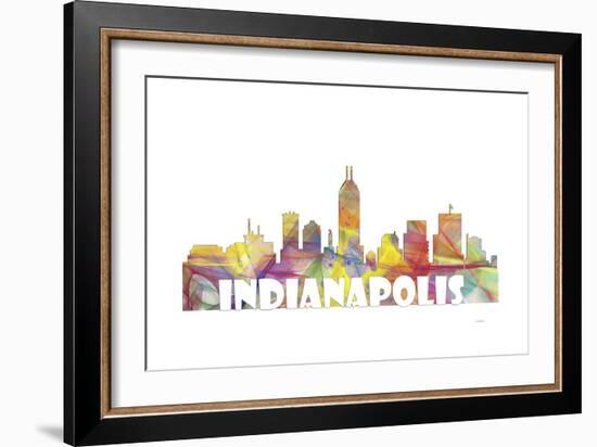 Indianapolis Indiana Skyline Mclr 2-Marlene Watson-Framed Giclee Print