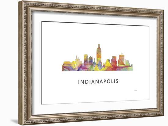 Indianapolis Indiana Skyline-Marlene Watson-Framed Giclee Print