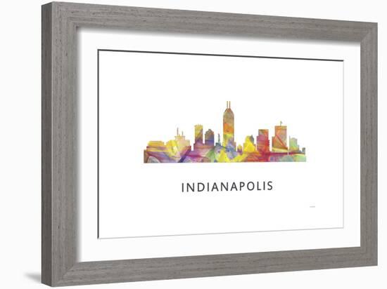 Indianapolis Indiana Skyline-Marlene Watson-Framed Giclee Print