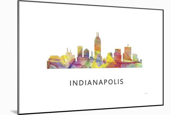 Indianapolis Indiana Skyline-Marlene Watson-Mounted Giclee Print