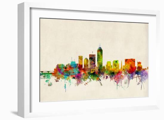 Indianapolis Indiana Skyline-Michael Tompsett-Framed Art Print