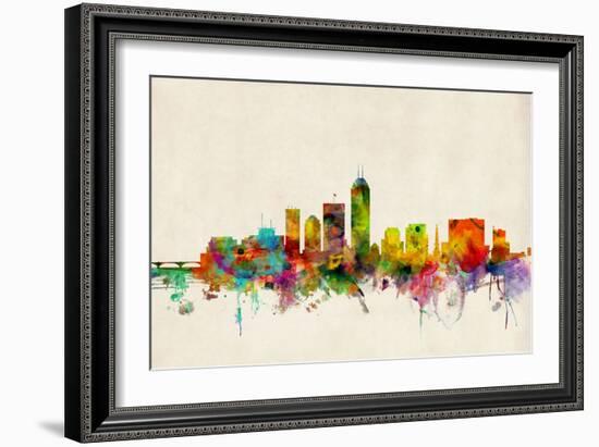 Indianapolis Indiana Skyline-Michael Tompsett-Framed Art Print