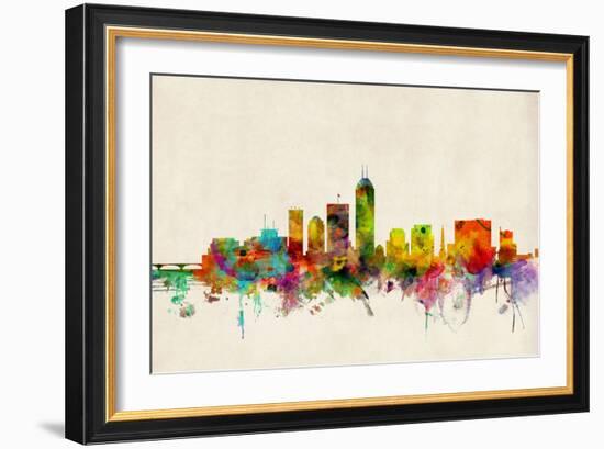 Indianapolis Indiana Skyline-Michael Tompsett-Framed Art Print