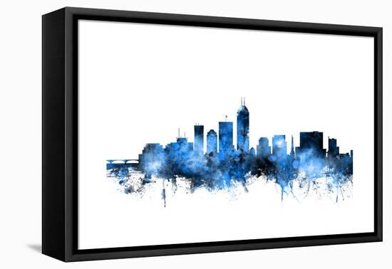 Indianapolis Indiana Skyline-Michael Tompsett-Framed Stretched Canvas