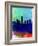 Indianapolis Watercolor Skyline-NaxArt-Framed Art Print