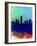 Indianapolis Watercolor Skyline-NaxArt-Framed Art Print