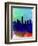 Indianapolis Watercolor Skyline-NaxArt-Framed Art Print