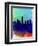 Indianapolis Watercolor Skyline-NaxArt-Framed Art Print