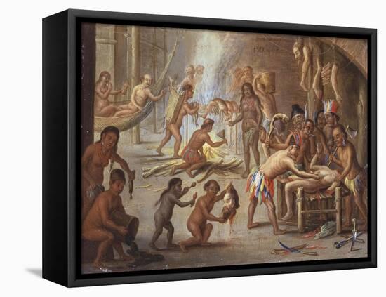 Indians as Cannibals, 17th Century-Jan van Kessel-Framed Premier Image Canvas
