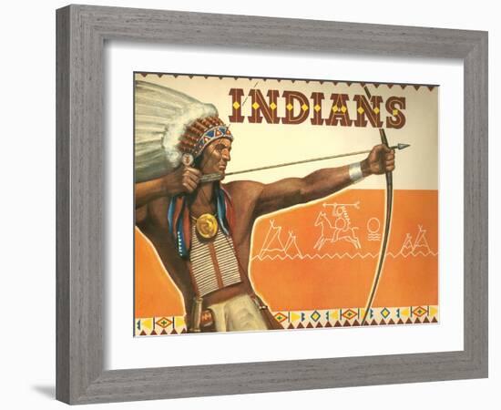 Indians, Bow and Arrow-null-Framed Art Print