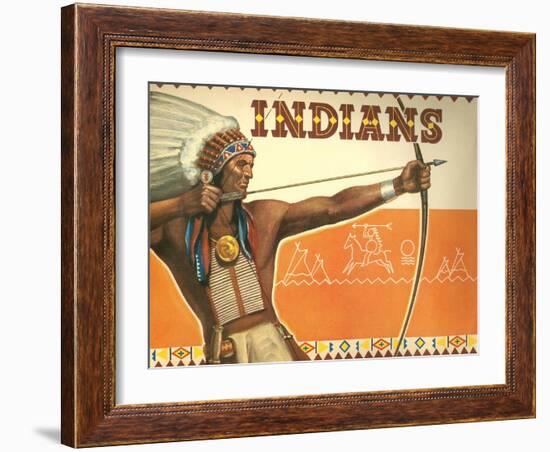 Indians, Bow and Arrow-null-Framed Art Print