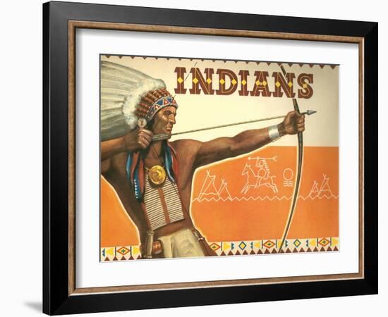 Indians, Bow and Arrow-null-Framed Art Print