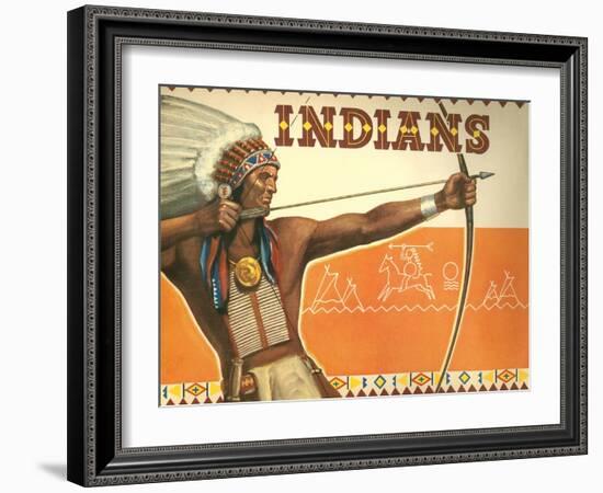 Indians, Bow and Arrow-null-Framed Art Print