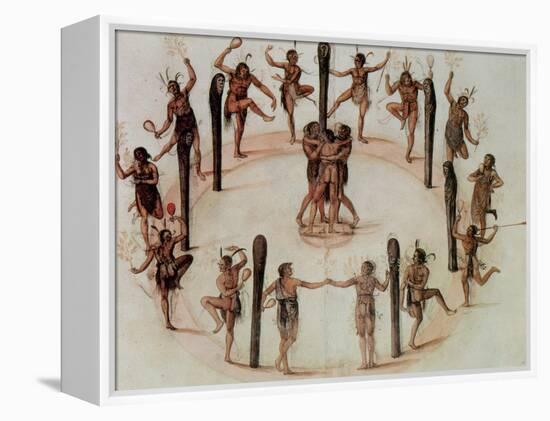 Indians Dancing-John White-Framed Premier Image Canvas