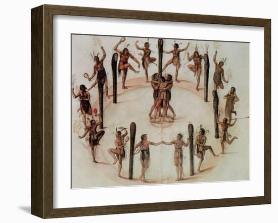 Indians Dancing-John White-Framed Giclee Print