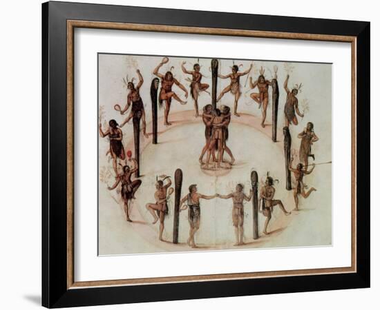 Indians Dancing-John White-Framed Giclee Print