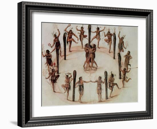 Indians Dancing-John White-Framed Giclee Print