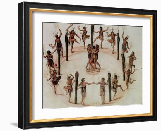 Indians Dancing-John White-Framed Giclee Print