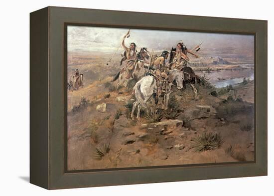 Indians Discovering Lewis and Clark, 1896-Charles Marion Russell-Framed Premier Image Canvas