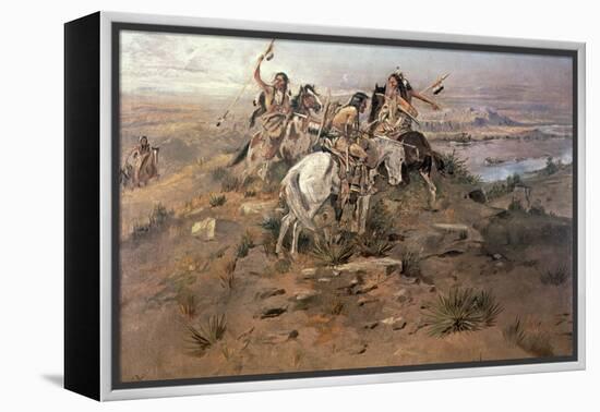 Indians Discovering Lewis and Clark, 1896-Charles Marion Russell-Framed Premier Image Canvas