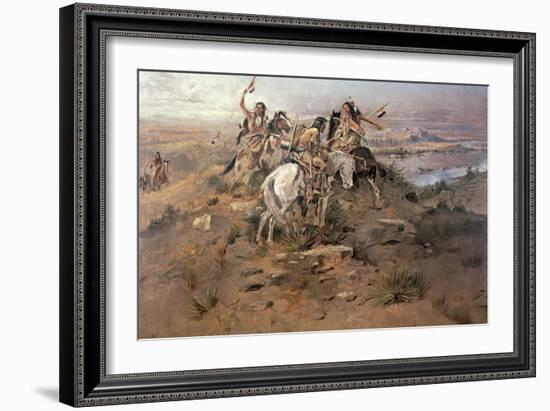 Indians Discovering Lewis and Clark, 1896-Charles Marion Russell-Framed Giclee Print