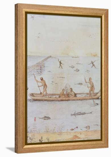 Indians Fishing-John White-Framed Premier Image Canvas