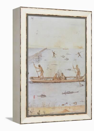 Indians Fishing-John White-Framed Premier Image Canvas