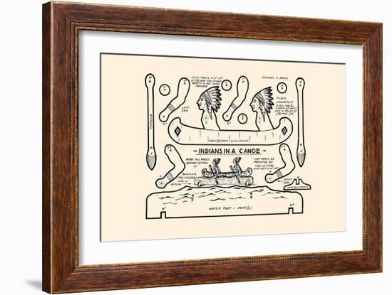 Indians In A Canoe-Michael C. Dank-Framed Art Print