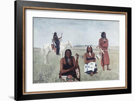 Indians Near Fort Laramie-Albert Bierstadt-Framed Giclee Print