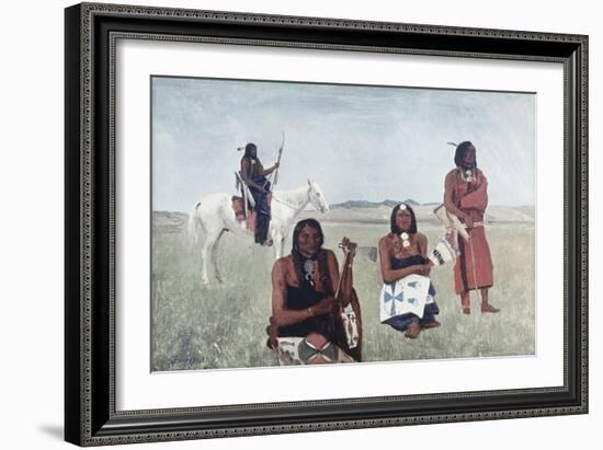 Indians Near Fort Laramie-Albert Bierstadt-Framed Giclee Print