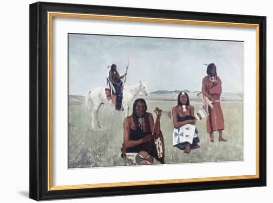 Indians Near Fort Laramie-Albert Bierstadt-Framed Giclee Print