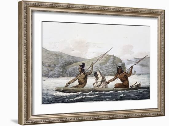 Indians on Boat in Port of San Francisco, California-Louis Choris-Framed Giclee Print