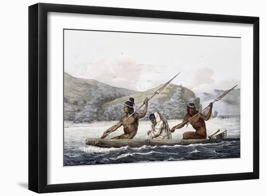 Indians on Boat in Port of San Francisco, California-Louis Choris-Framed Giclee Print