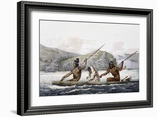 Indians on Boat in Port of San Francisco, California-Louis Choris-Framed Giclee Print