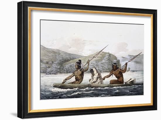 Indians on Boat in Port of San Francisco, California-Louis Choris-Framed Giclee Print