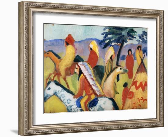 Indians on Horseback. 1911-August Macke-Framed Giclee Print