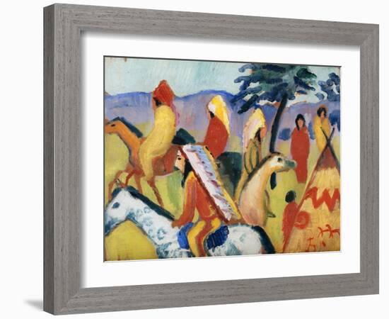 Indians on Horseback. 1911-August Macke-Framed Giclee Print