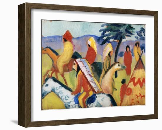 Indians on Horseback. 1911-August Macke-Framed Giclee Print