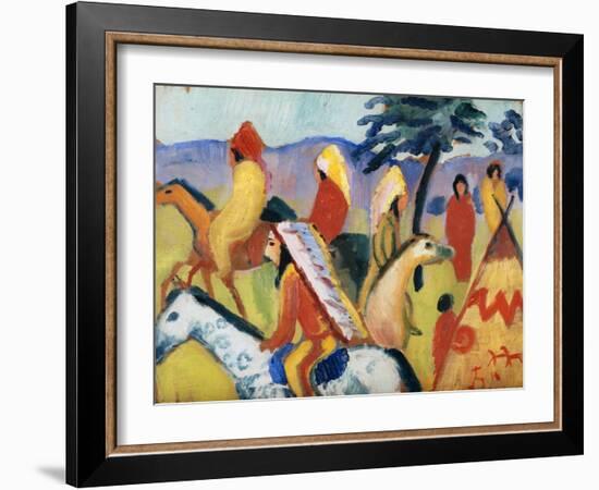 Indians on Horseback. 1911-August Macke-Framed Giclee Print